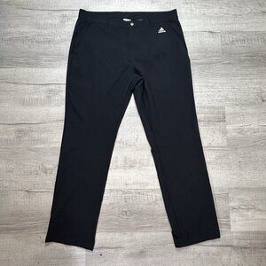 Adidas Pants Mens 36x32 Black 3 Stripe Golf Performance Tech Stretch DM3081